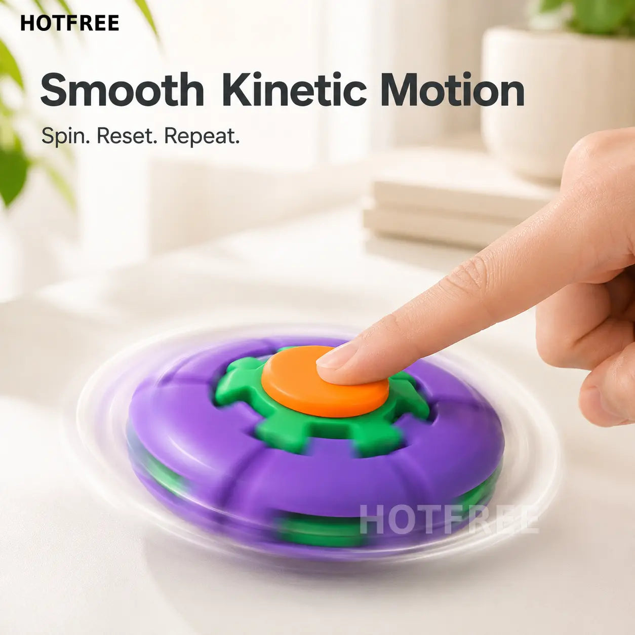 Hotfree 3D Printed Fidget Gyro Ball – Smooth Spinning Stress Anxiety Relief Desk Gadget
