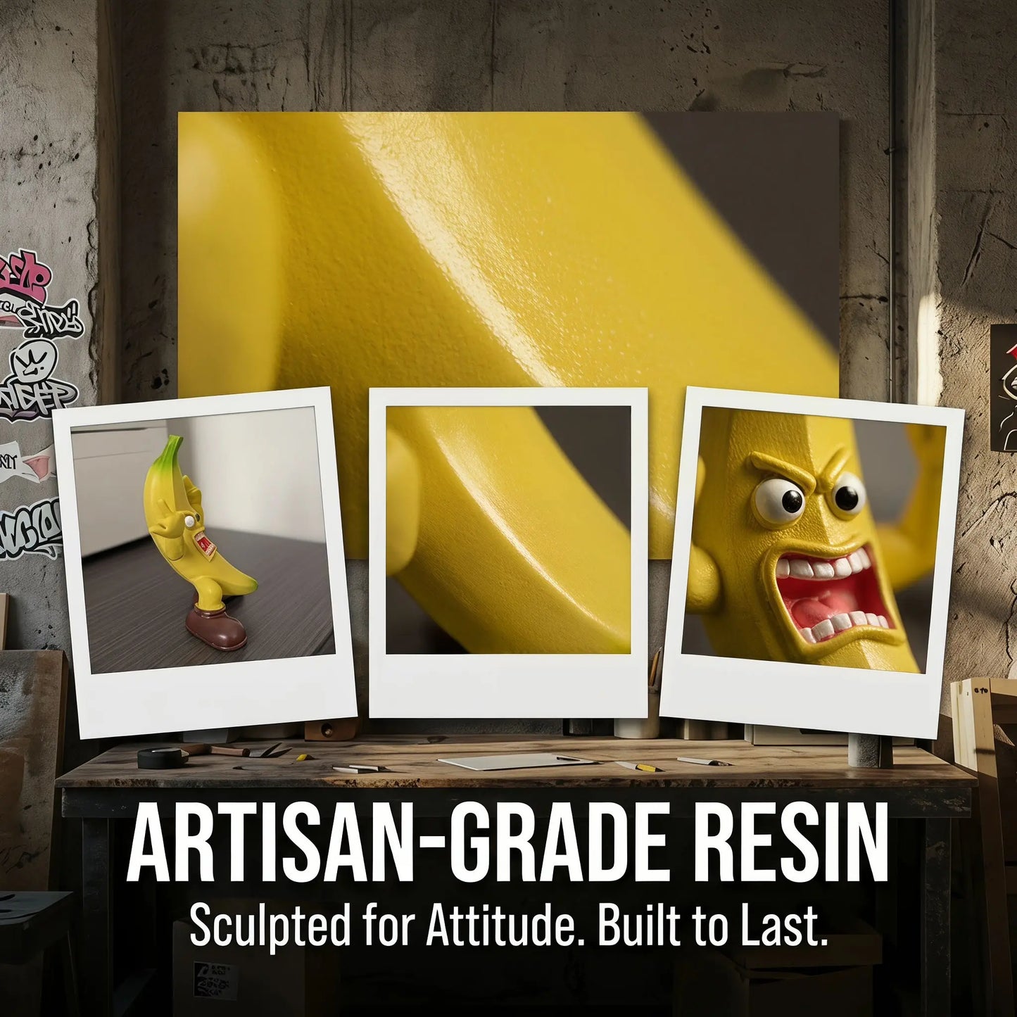 Funny Middle Finger Banana Figurine – Angry Banana Desk Decor for Office & Home
