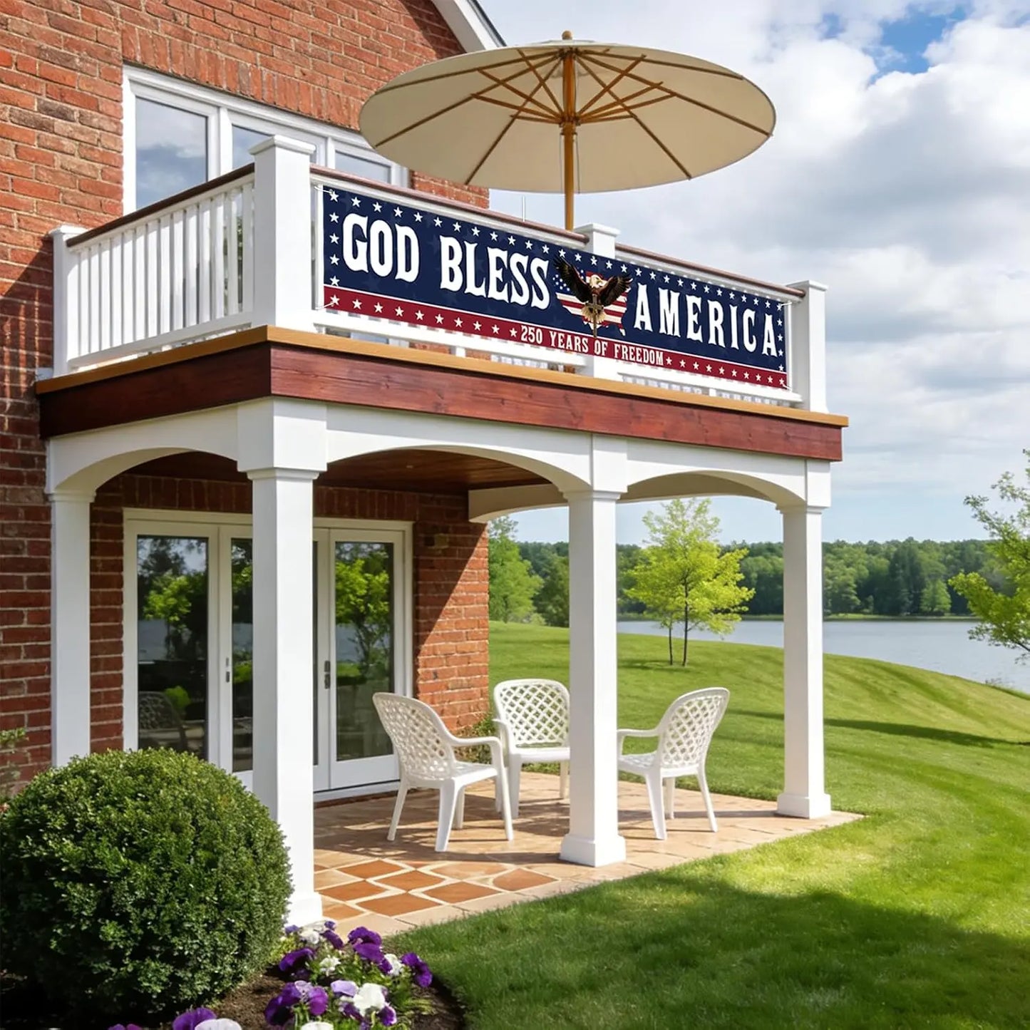 Celebrate 250 Years of Freedom™ – Large God Bless America Patriotic Banner