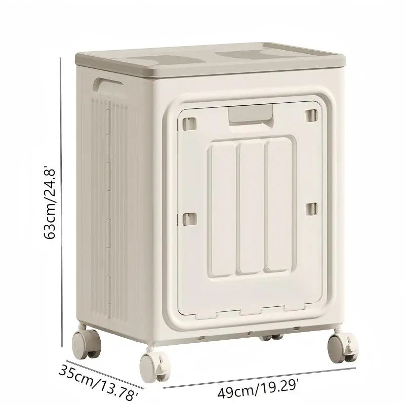 Rolling Laundry Basket with Lid, Portable Ventilated Hamper on Wheels
