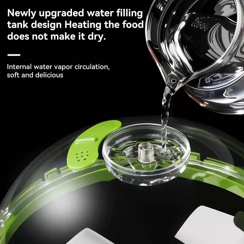 10" Clear Microwave Splatter Cover: Built-in Water Steamer & Steam Vent Lid