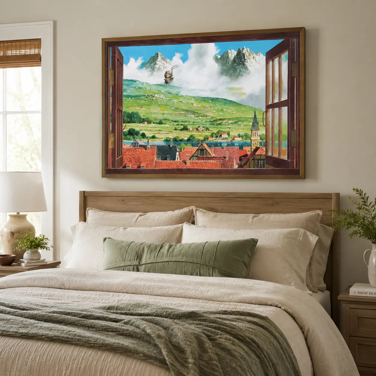Howl's Moving Castle Art Print, Studio Ghibli Inspired, Anime Wall Art, Hayao Miyazaki Inspired - POSTER NO FRAME