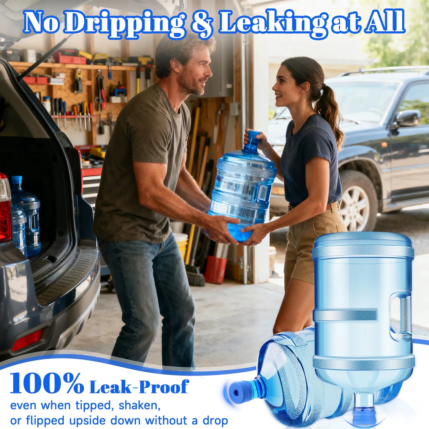 3 & 5 Gallon Water Jug Caps Non-Spill Leak