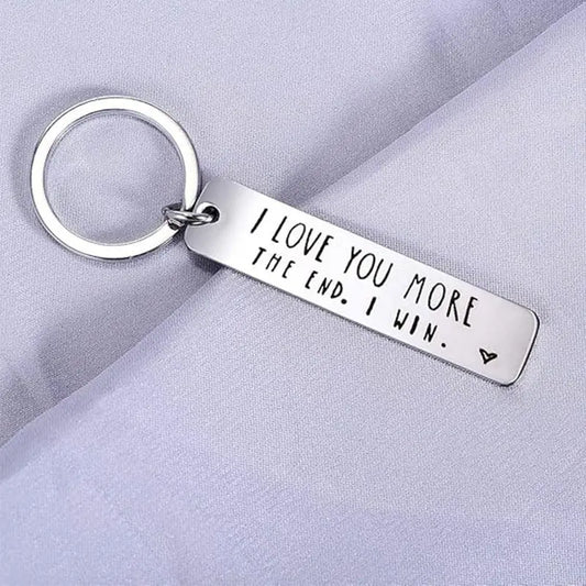 Creative Slogan Metal Keychain, Stainless Steel Key Ring with Long Bar Pendant for Car Keys, Cute Fashion Accessory for Men and Women, Perfect Valentine's Day Gift and Keychain for Bags