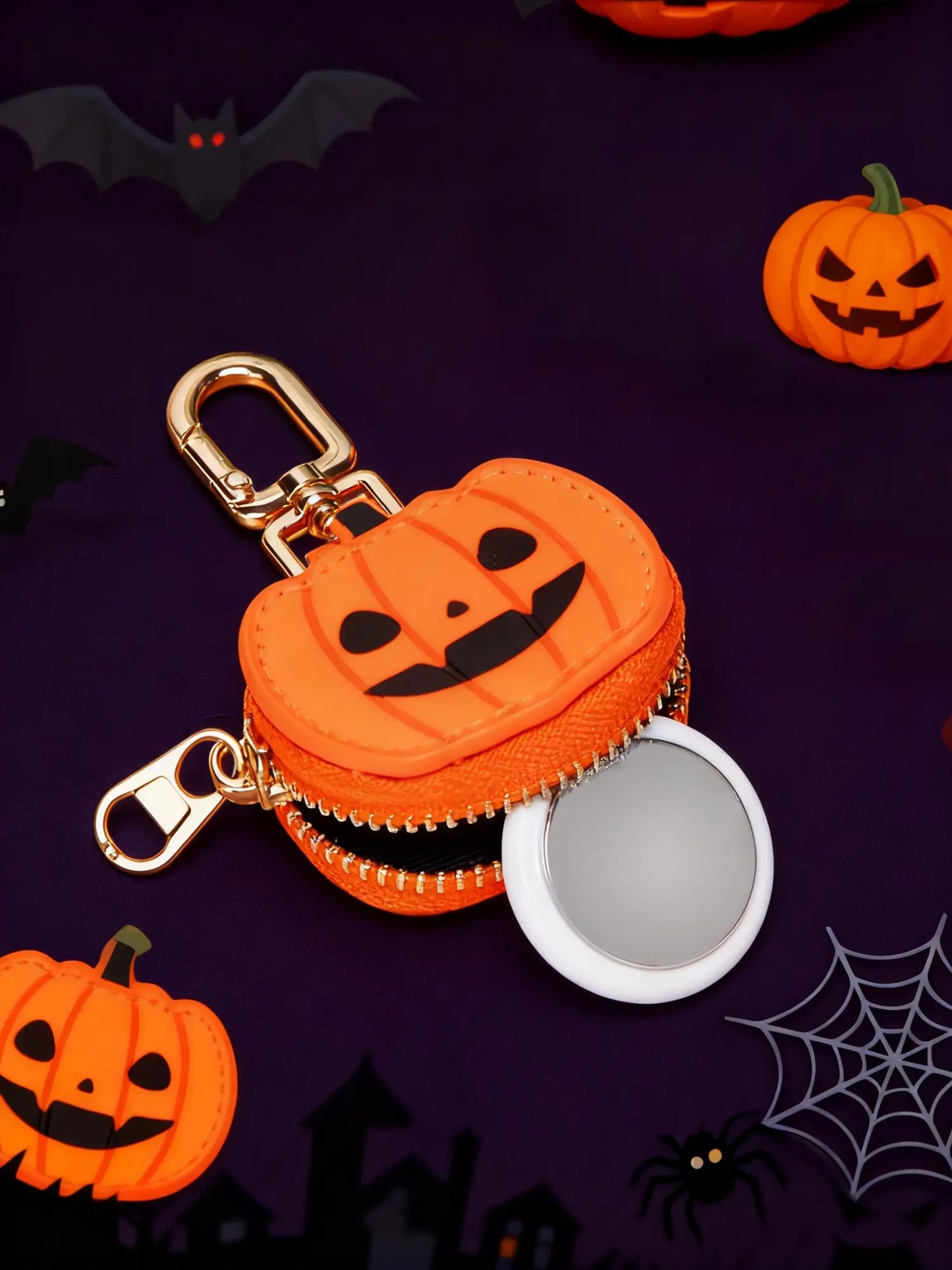 Cute Mini Bag Charms, Bag Accessories, Purse Charms for Handbags, Pumpkin Shaped Coin Purse Bag Ornament Set, Fun & Unique Novelty Pendant, Creative Funny Gift, Spooky Halloween Present, Ideal Gift, Portable for Daily Use & Travel