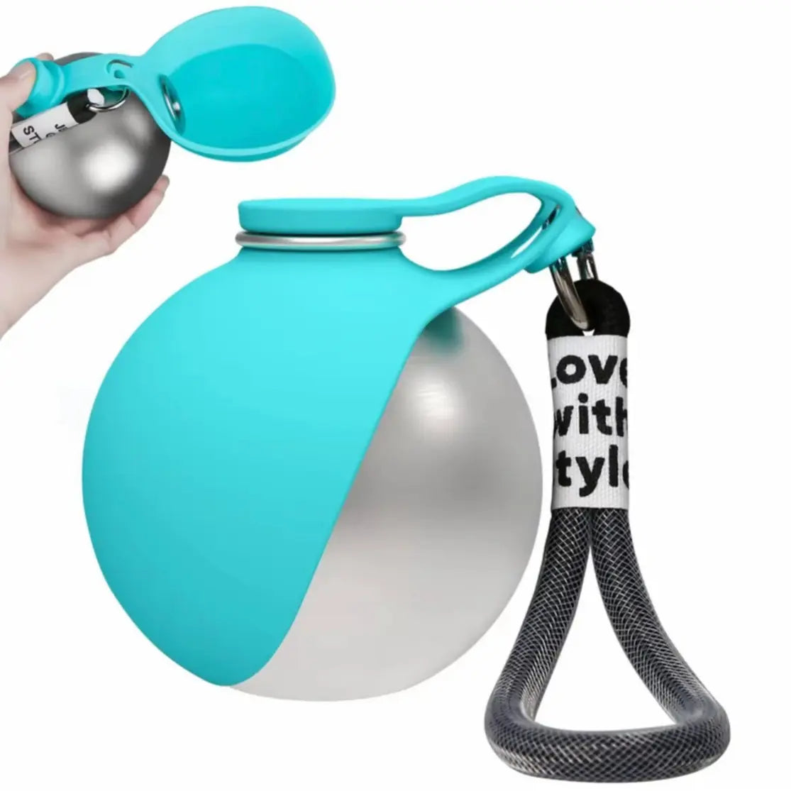 Portable Dog Water Bottle with Foldable Bowl – Spill-Free Pet Travel Hydration Dispenser