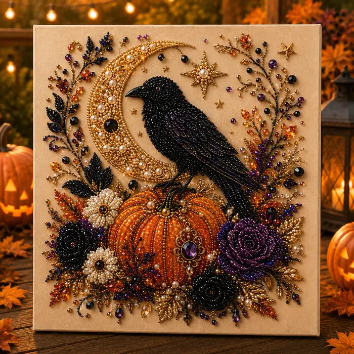Kit de arte DIY de fantasmas de Halloween con perlas – Regalo de manualidades 3D espeluznante y bonito para la decoración del hogar en otoño