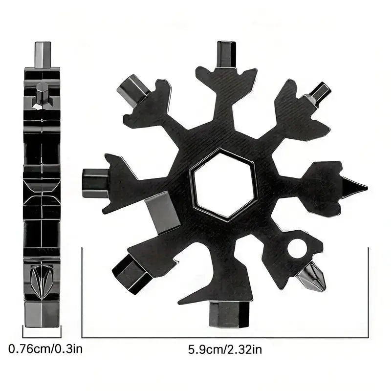 Viral 18-in-1 Snowflake Multi-tool  Stainless Steel Portable Wrench | All-in-One Screwdriver & Bottle Opener | Must-Have Survival Gadget