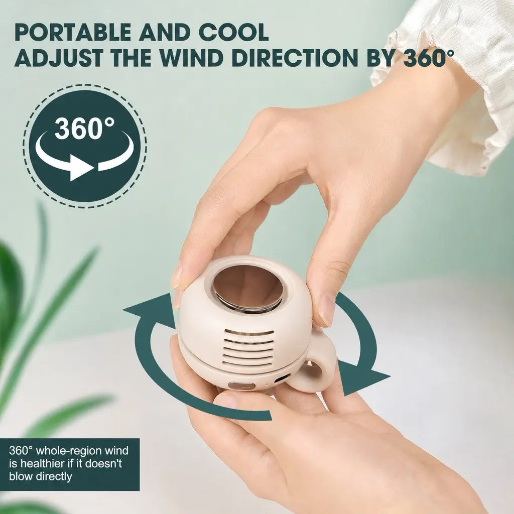 Westdeer Portable Silent Mini Bladeless Electric Fan,Adjustable 3-speed Suspended Waist Fans,Phone Cooling Fan,Personal Fan,Rotating BodyFan Suitable for Outdoor Travel,fathersdaygift,rechargeable personal fan,handheld turbo fan,Perfect Gift
