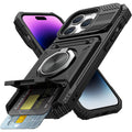 Magnetic Wallet Case with 360° Rotatable Ring Stand for iPhone 17 Pro Max – Heavy-Duty Protective Card Holder Cover