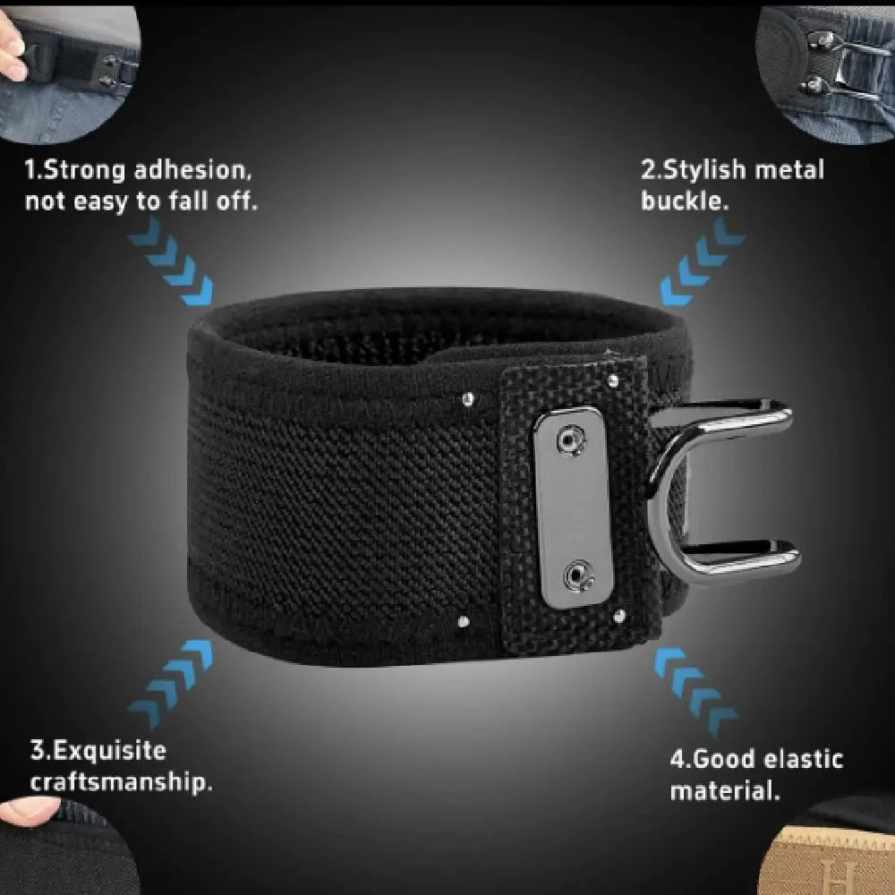 Invisible Elastic Belt Hook Set (2 Pack) – No Buckle Waist Belt Clips for Jeans, Pants & Workwear