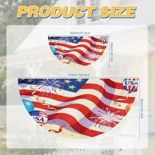 America 250th Birthday Semicircular Flag Banner 1776–2026 Patriotic Bunting, USA Independence Day Porch Decor Flag, Fourth Of July Patriotic Half Fan Flag Decoration For Porch Fence Yard