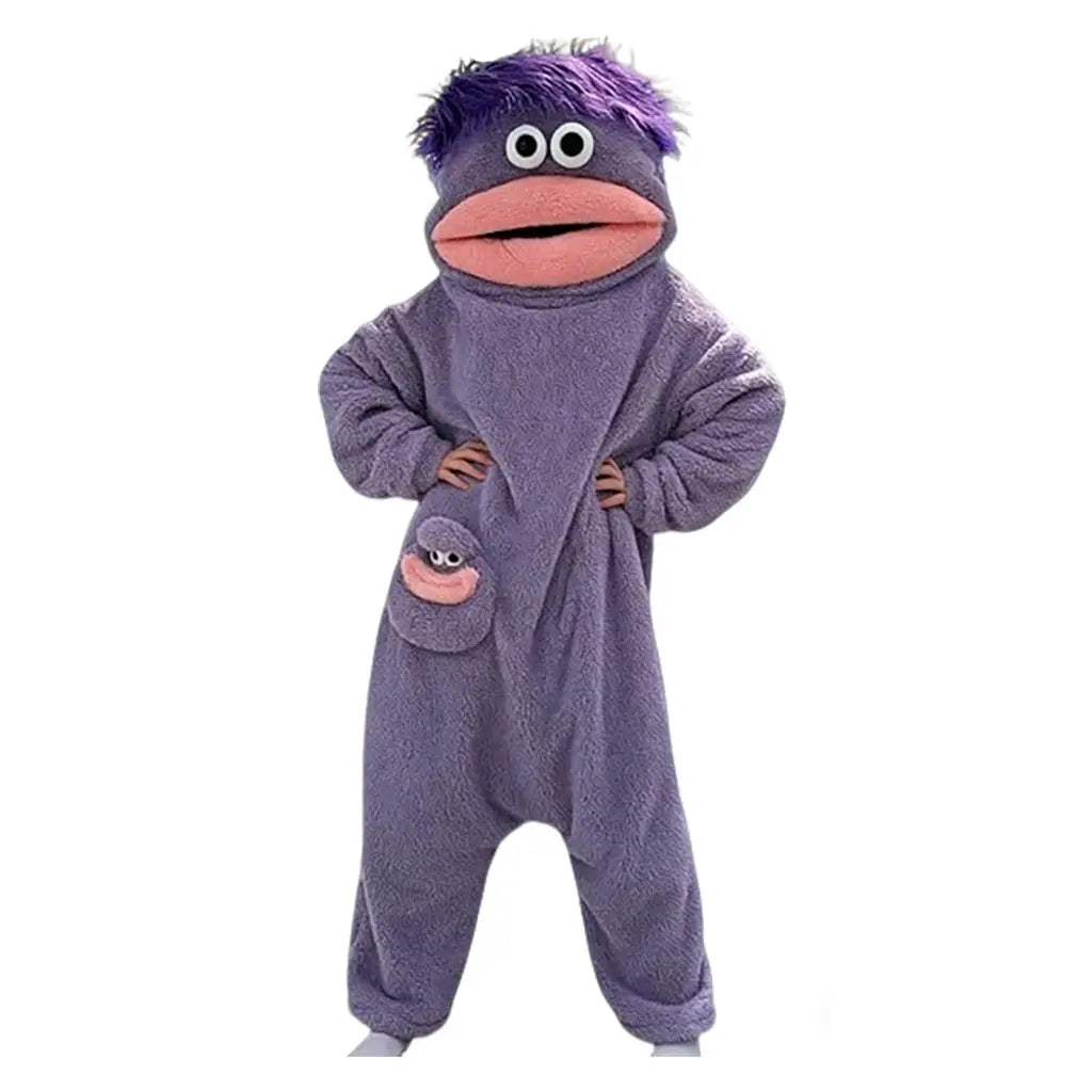 Msrlassn Cute Monster Pajamas Wearable Blanket Hoodie for Women Men, Oversize Soft Warm Cozy Pullover Home Loungewear Funny Pajamas Onesie, Father's Day Gift Perfect for Home Party Costume Halloween, One Size for Women Men