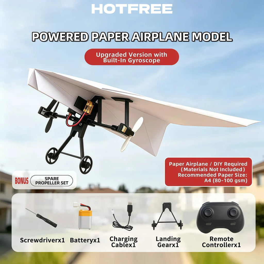 Kit d'avion en papier télécommandé SkyCraft avec stabilisateur gyroscopique