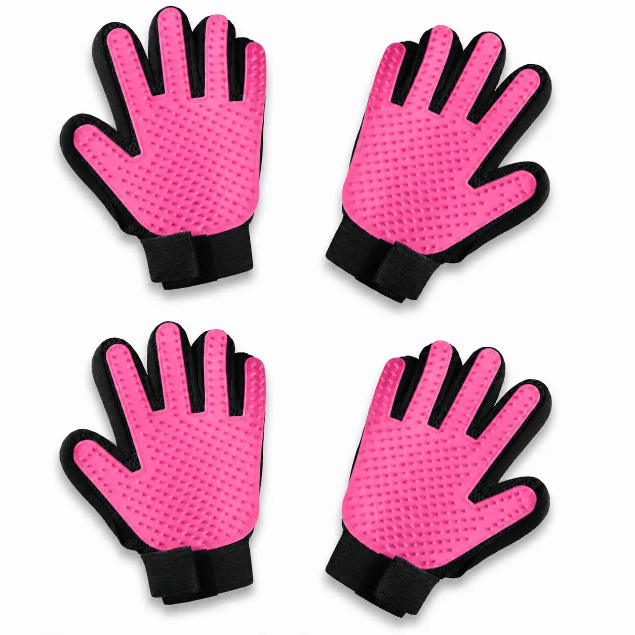 Upgraded Pet Grooming Gloves – 255 Silicone Tips 2-in-1 Deshedding & Massage Mitts