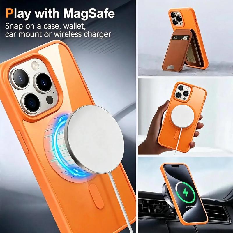Burgundy Transparent MagSafe Phone Case for iPhone 18 Pro Max – Clear Shockproof Cover