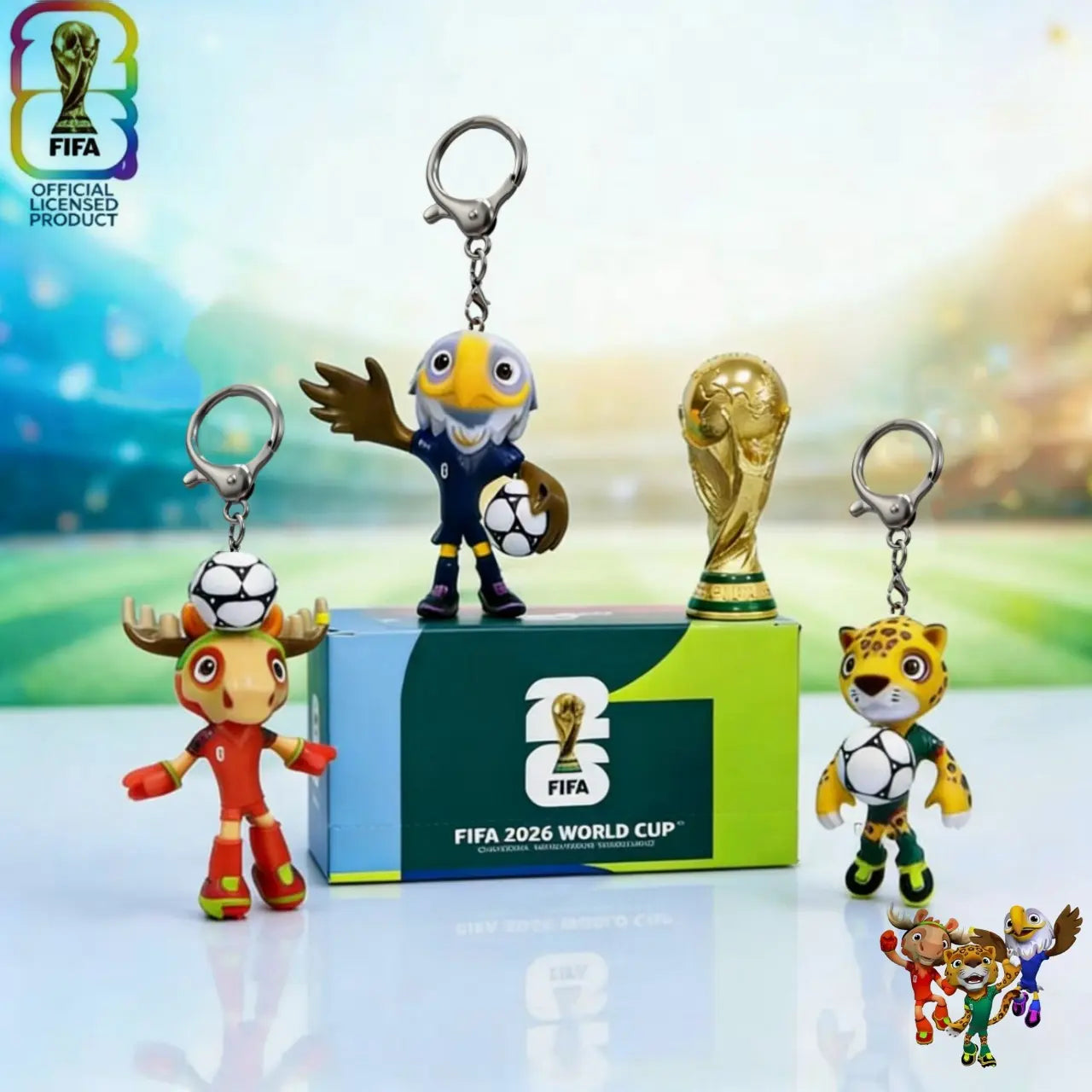 FIFA 2026 World Cup Mascot Keychain Set | Official Licensed | Car Key Accessory