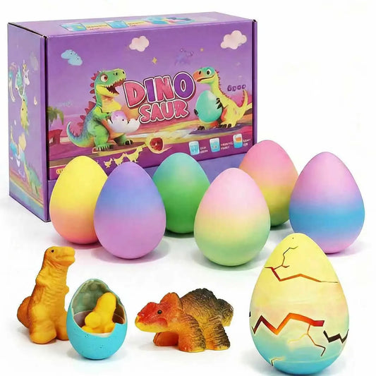 6pcs Hatching Growing Dinosaur Eggs with 6 Dinosaurs, Water-Activated Expansion Toy