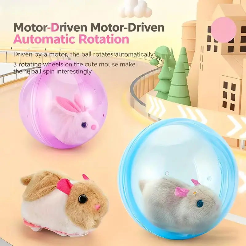Boredom Buster Smart Cat Toy  USB Rechargeable Auto-Rolling Ball with Mouse Hands-Free Play for Indoor Cats