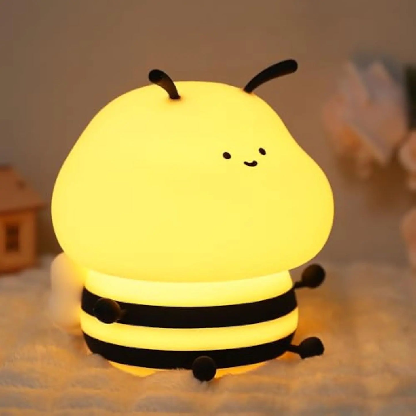 Cute Axolotl Silicone Night Light – Soft Tap-Control LED Lamp for Kids, Bedroom Decor & Gift