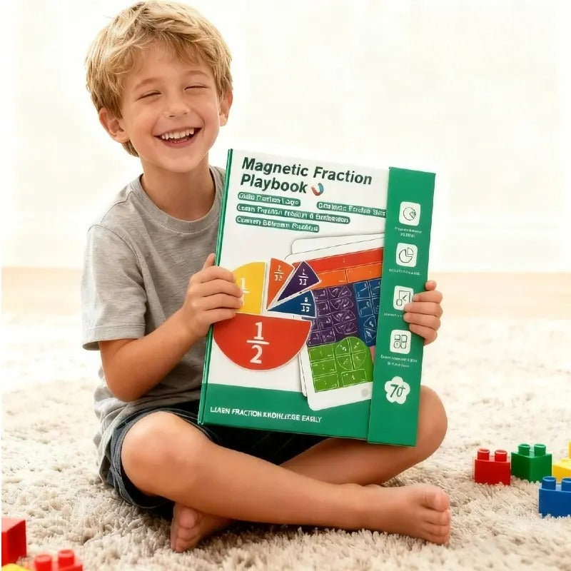 Magnetic Fraction Math Learning Book for Kids Aged 3-8, Colorful Educational Puzzle Toy, Magnetic Book for Addition & Subtraction Practice