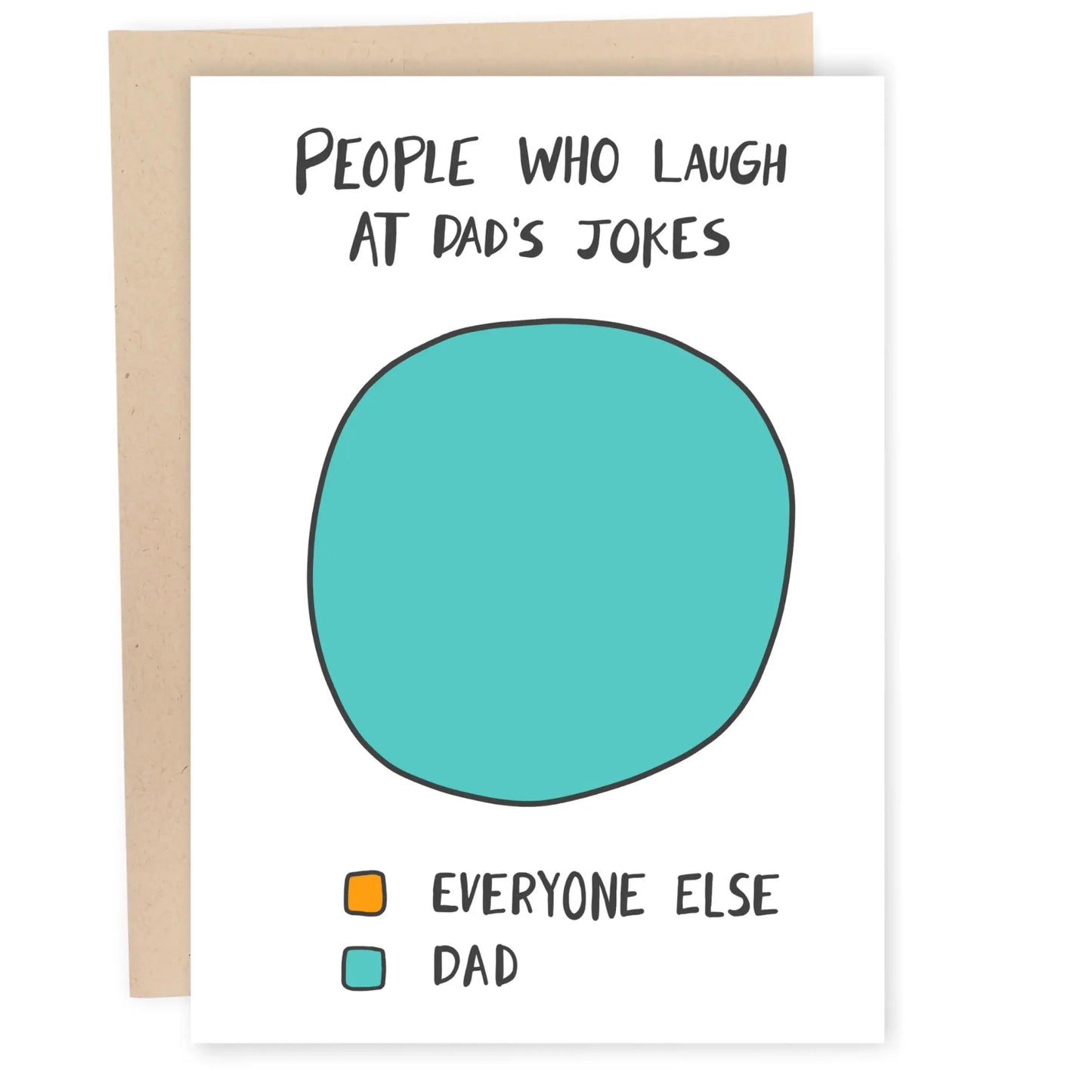 Funny Father's Day Card - 5x7 Inch Hand-Drawn Greeting Card with Envelope