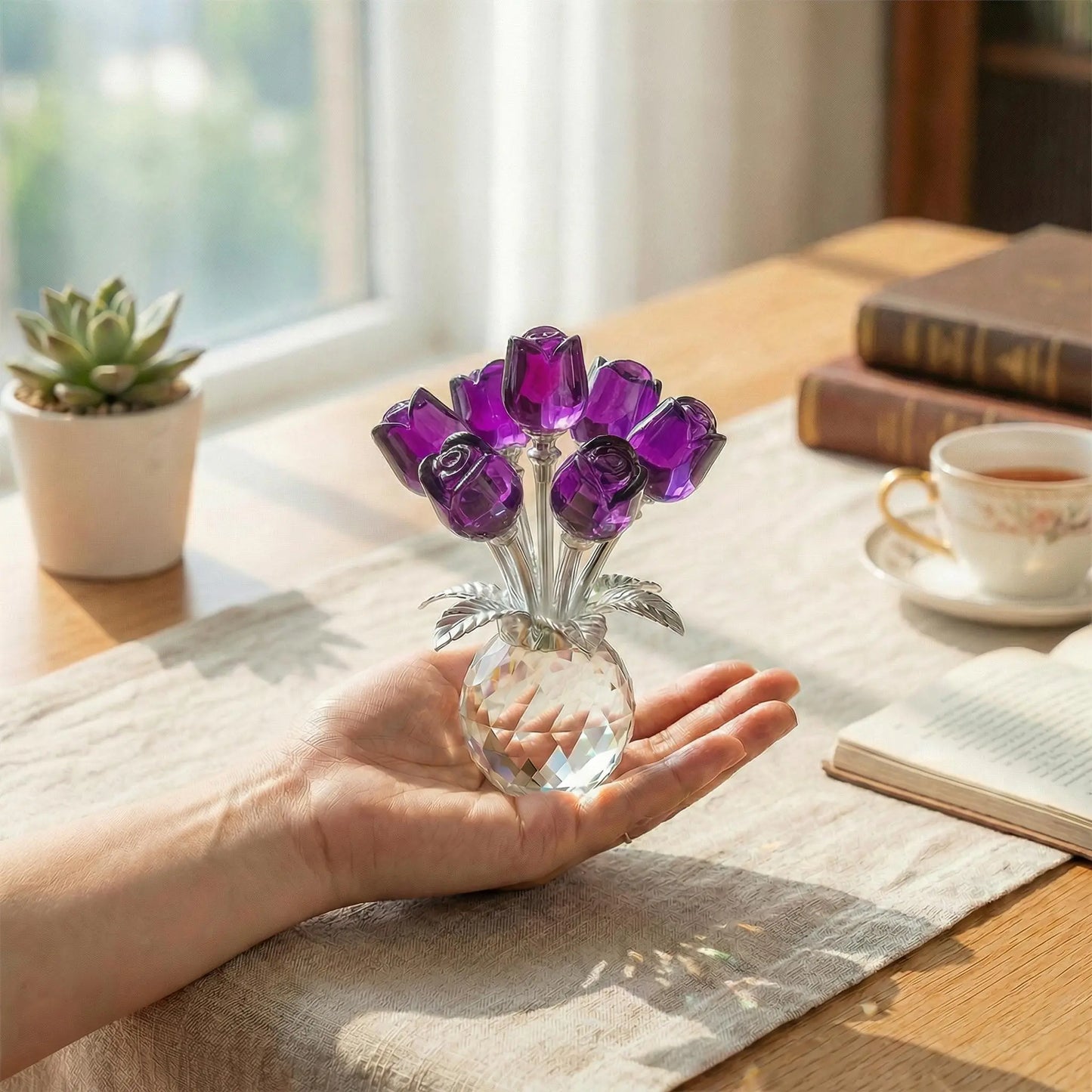 Handmade K9 Crystal Flowers – Perfect Graduation & Birthday Gift for Women, Wife, Girlfriend & Daughter