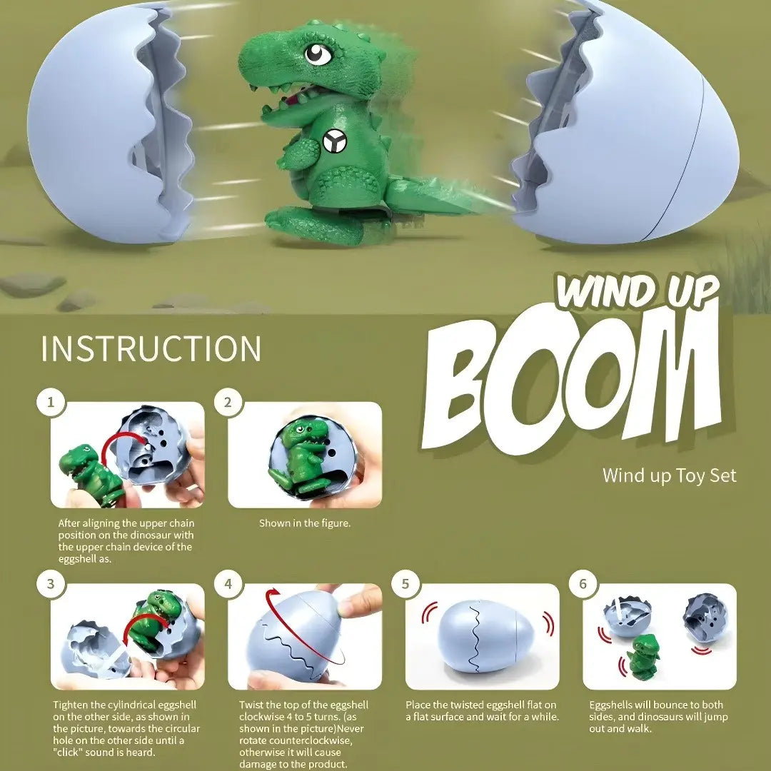 "The Great Hatch" Wind-Up Surprise Easter Eggs - Hilarious Hopping Dinosaur & Animal Party Favors