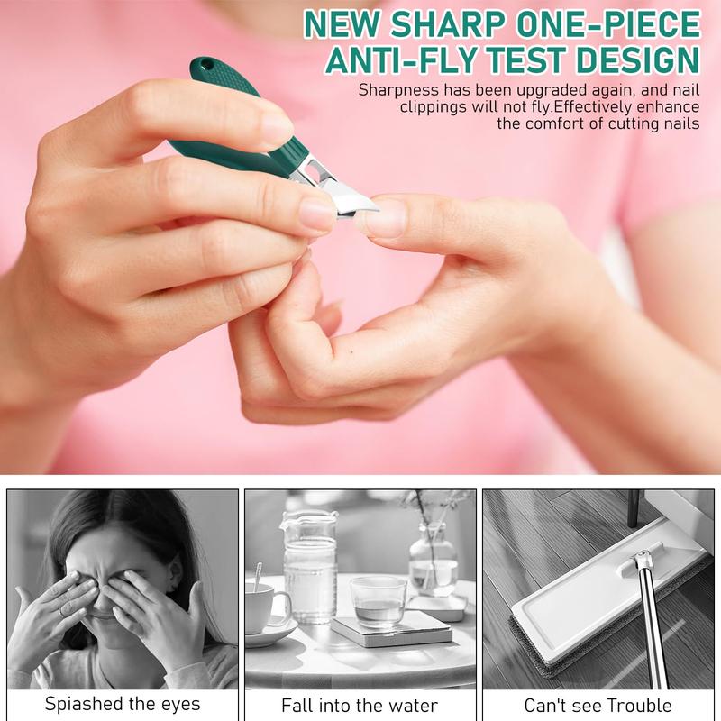 Anti-Splash Eagle Beak Beveled Nail Clipper Set (3-Piece) – Wide Jaw Stainless Steel Care Kit
