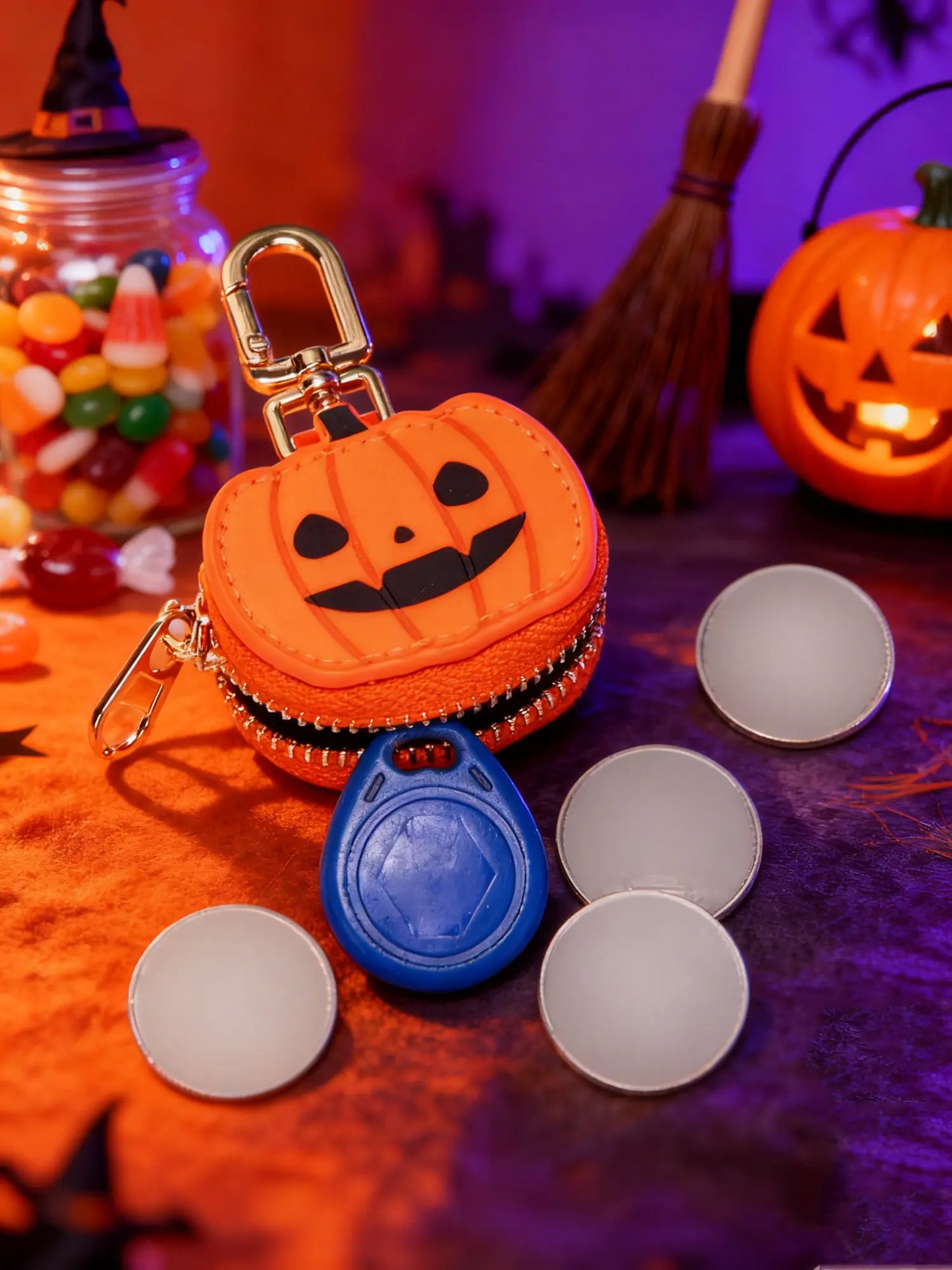 Cute Mini Bag Charms, Bag Accessories, Purse Charms for Handbags, Pumpkin Shaped Coin Purse Bag Ornament Set, Fun & Unique Novelty Pendant, Creative Funny Gift, Spooky Halloween Present, Ideal Gift, Portable for Daily Use & Travel