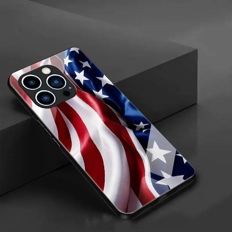 Patriotic American Flag Case for iPhone 16–11 & Samsung Galaxy S26–S22 – Slim Protective Cover