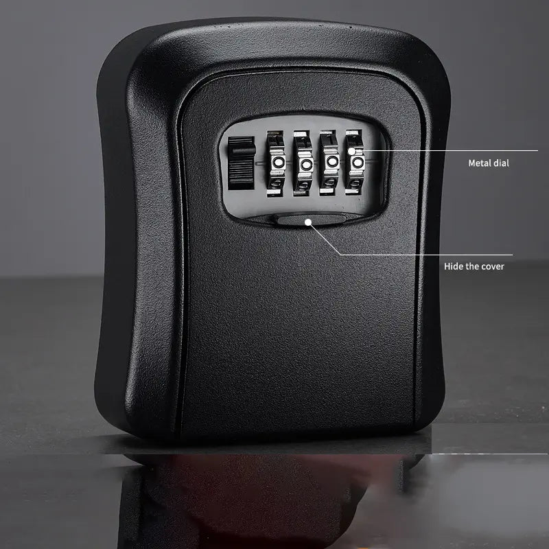 Wall Mount 4-Digit Combination Key Lock Box – Security Resettable Code Storage Box