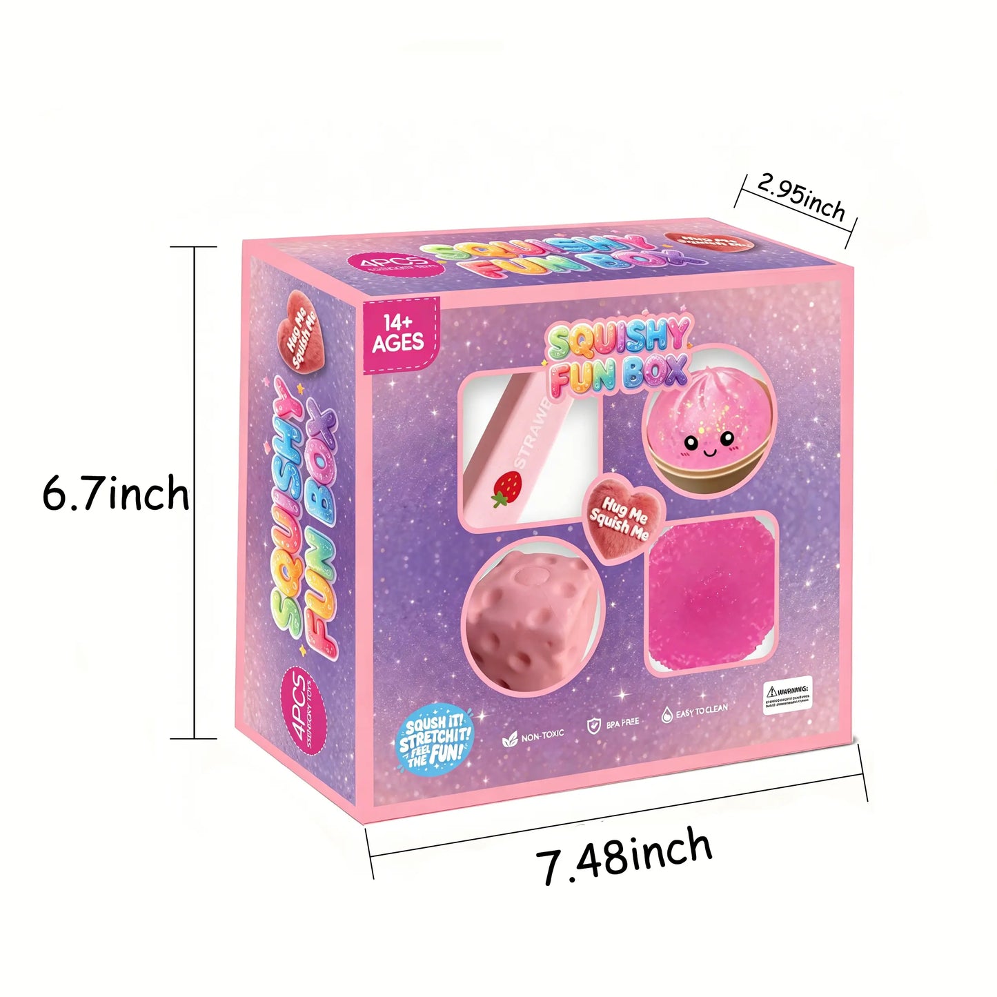 4-Pack Squishy Toys - Assorted Mixed Rebound Silicone Toys
