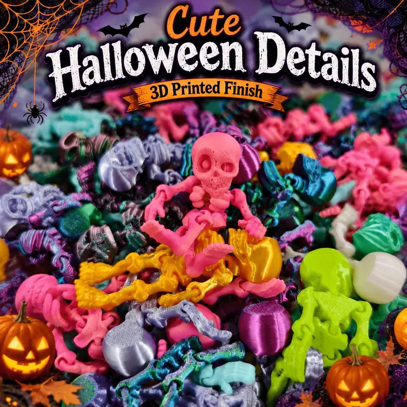 3D-Printed Mini Skeleton Statues – Halloween & Christmas Stress Relief Home Decor