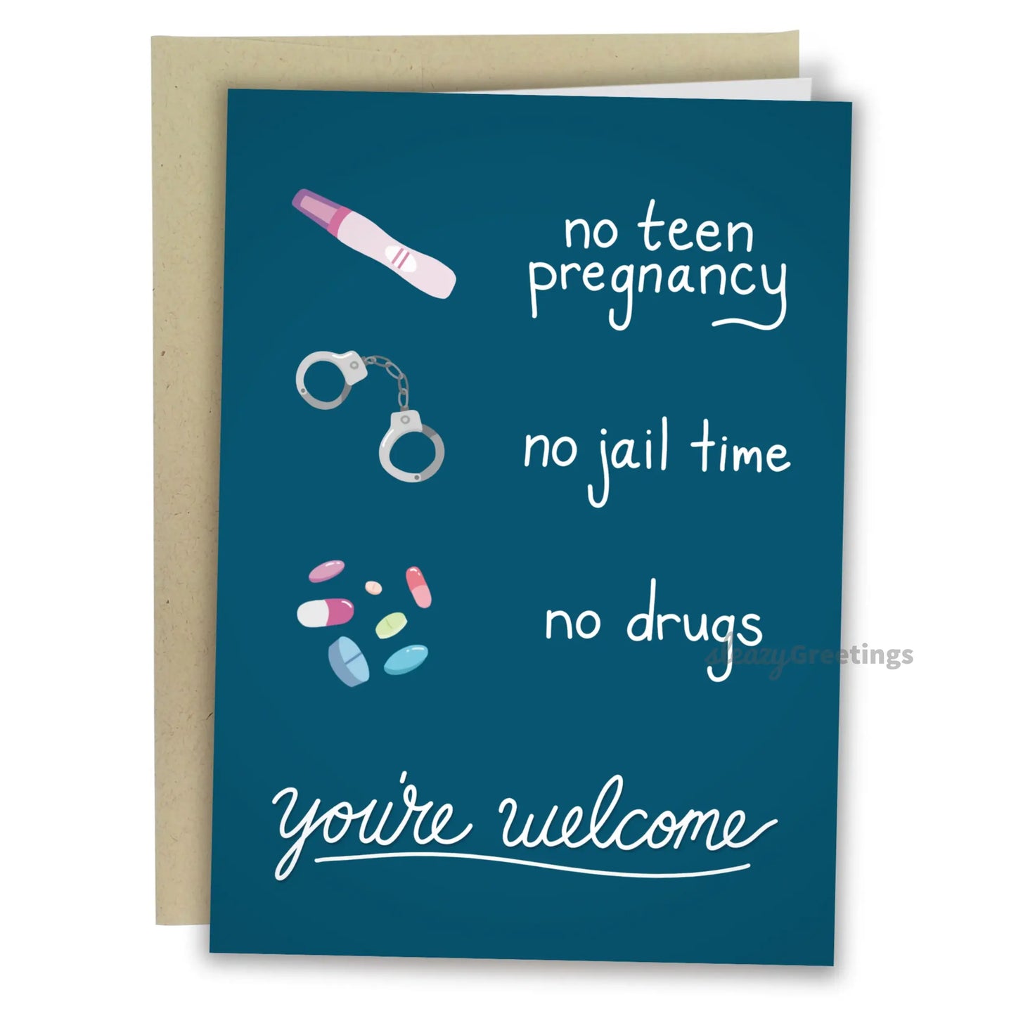 Funny Artist Hand-Drawn Father's Day Card - 5x7 Inch Greeting Card with Kraft Envelope