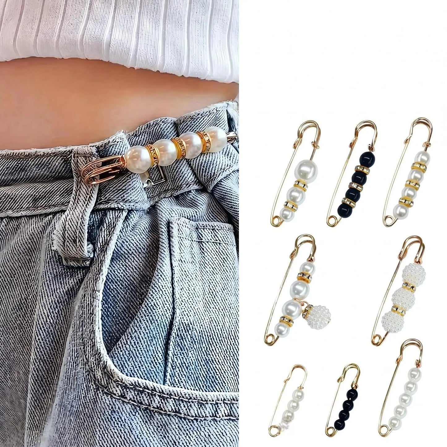 16-Piece Pearl Brooch Pin Set - Decorative Mixed-Style Fasteners for Cardigans & Dresses