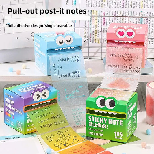 Cute Monster Pattern Sticky Notes | Cartoon Memo Pads 105 Sheets