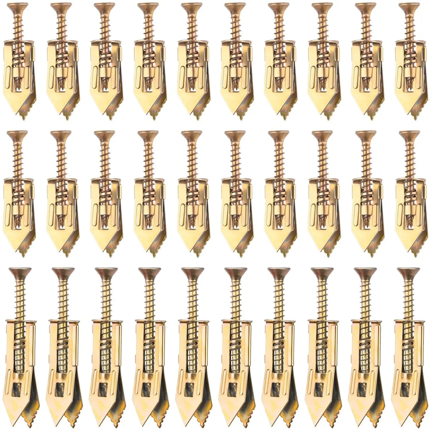 50PCS Self-Drilling Drywall Anchors Kit – Carbon Steel Expansion Bolts & Screws Set