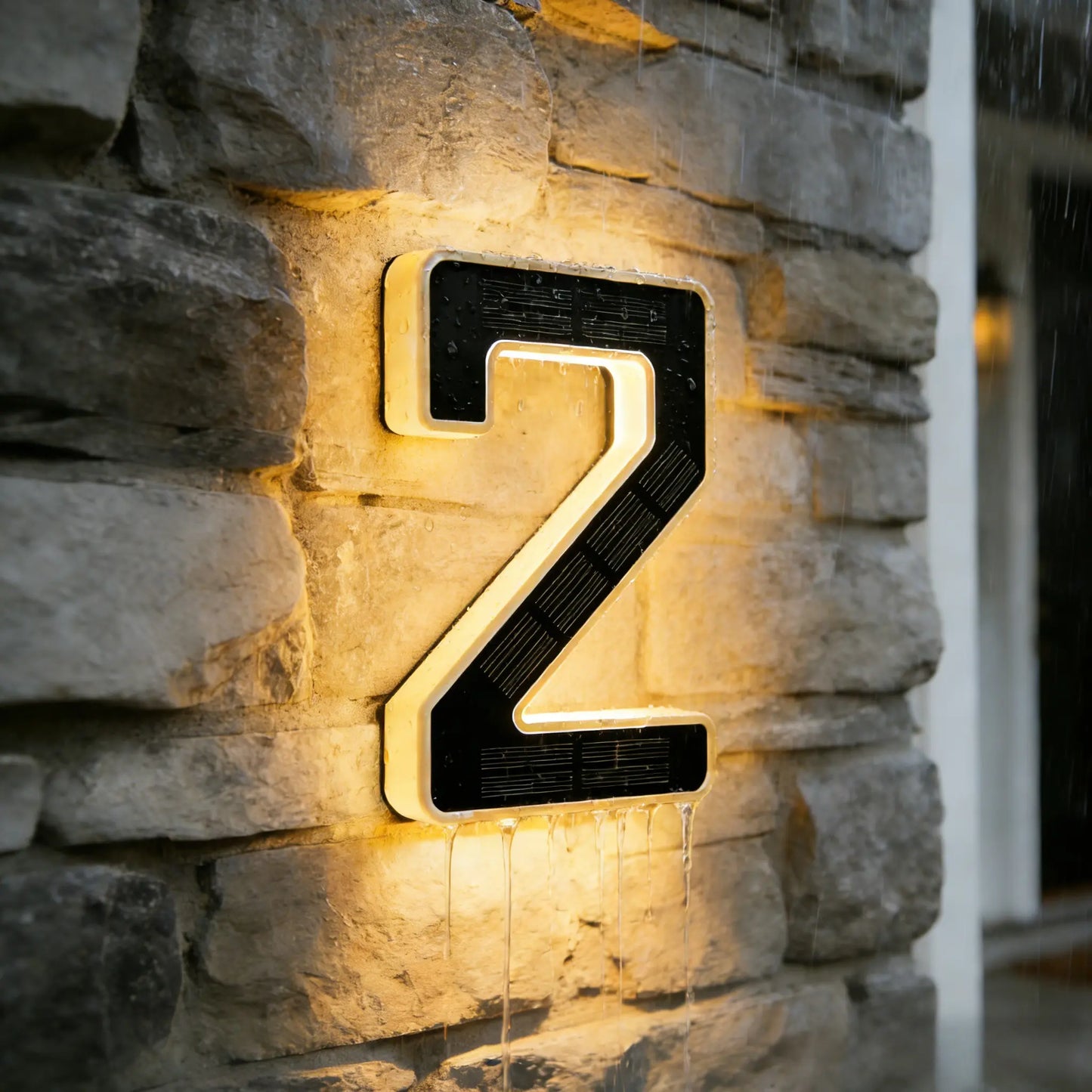 ISUNMEA 6.7 Inch Solar Lighted House Numbers for Outside, Light Up Waterproof LED Address Signs for Houses, Backlit Illuminated Exterior Modern House Numbers Light