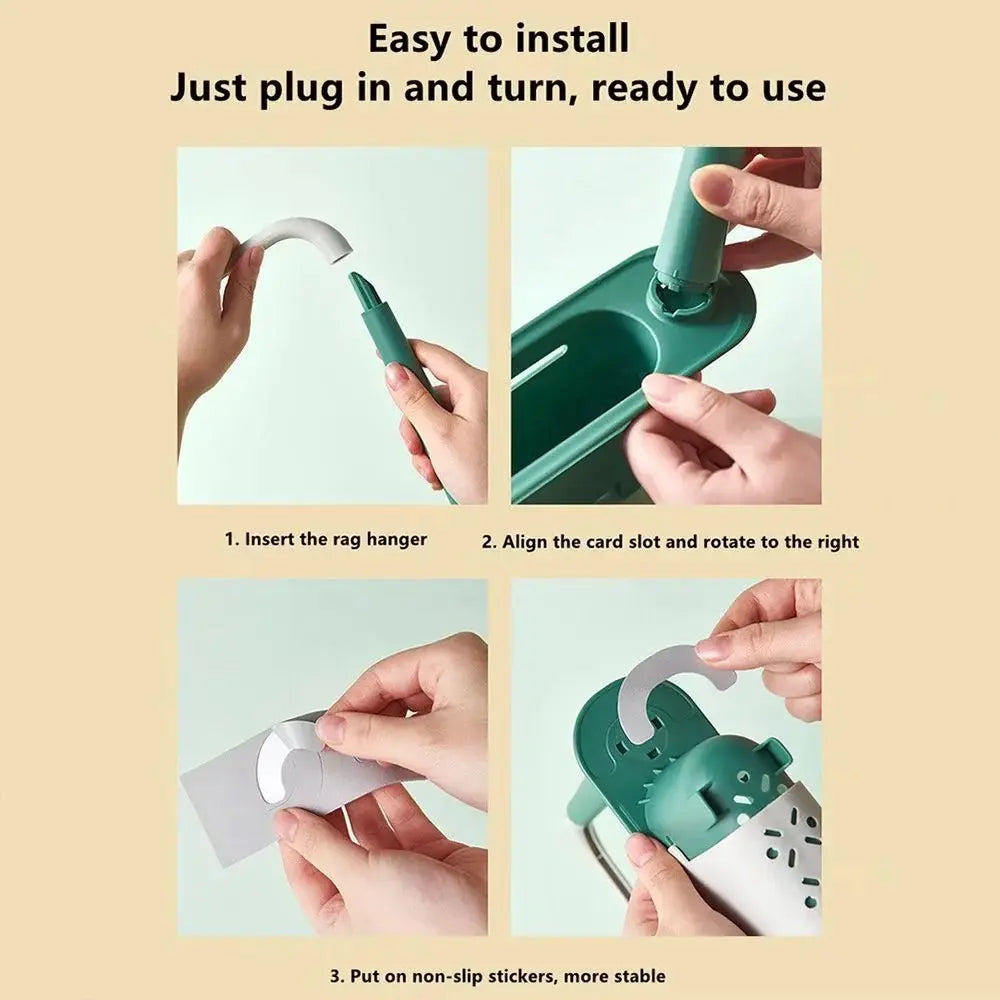 1PCS Retractable Sink Organizer - Adjustable Length Expandable Kitchen Towel Rack & Shelf