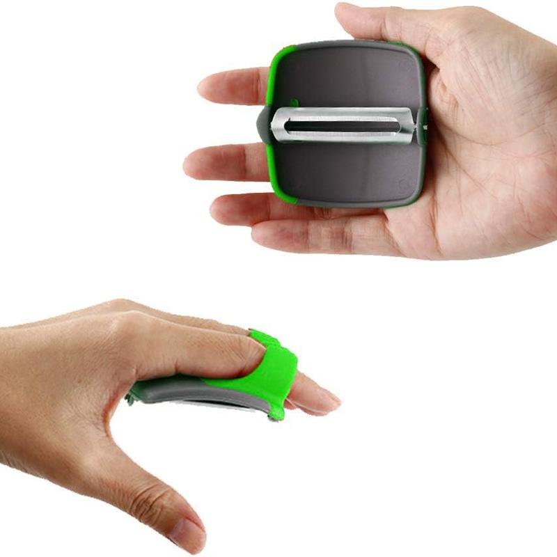 2 Pcs Ergonomic Rubber Palm Vegetable Peeler Set for Potato & Carrot