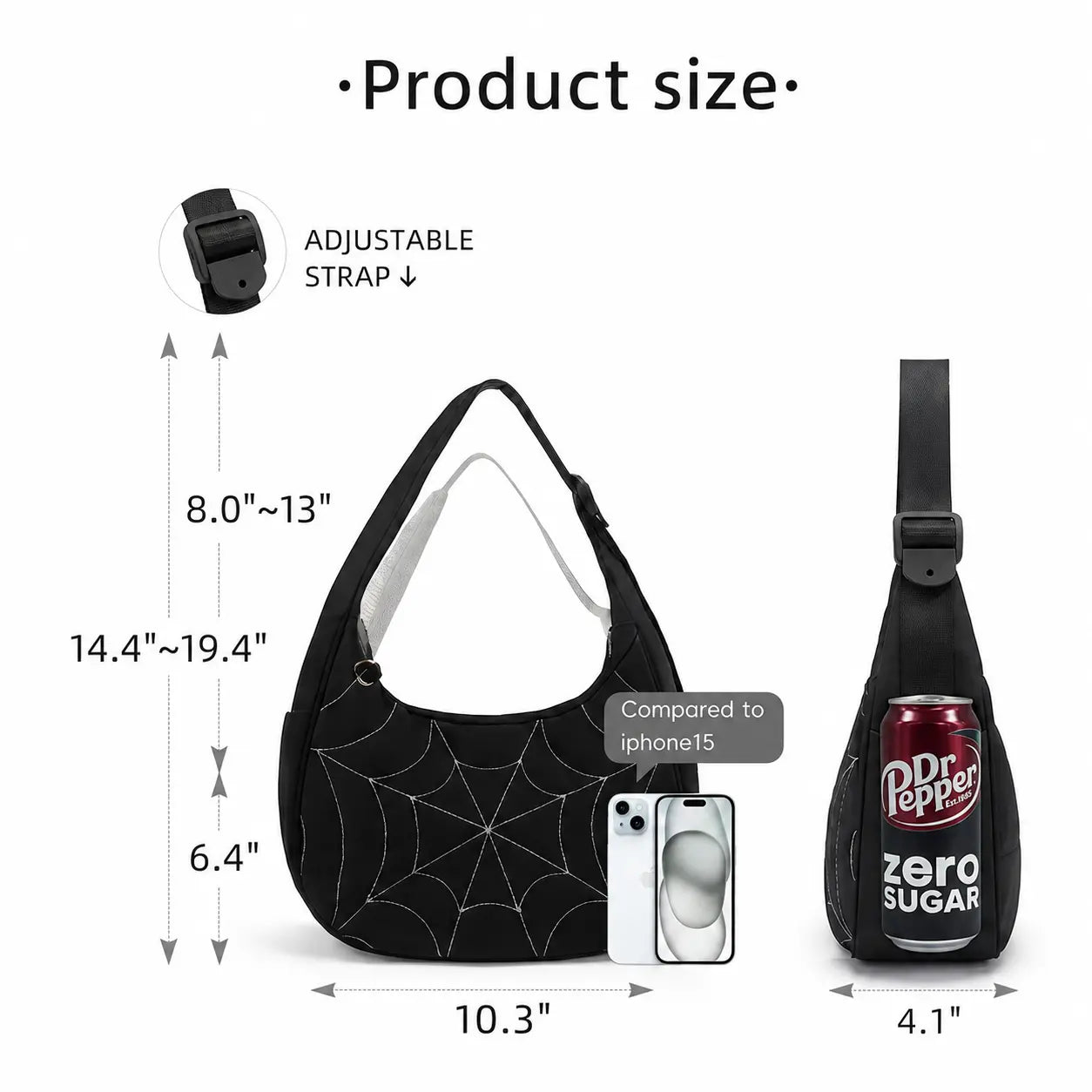 Spider Web Puffer Shoulder Bag for Women - Lightweight Quilted Nylon Crossbody Purse