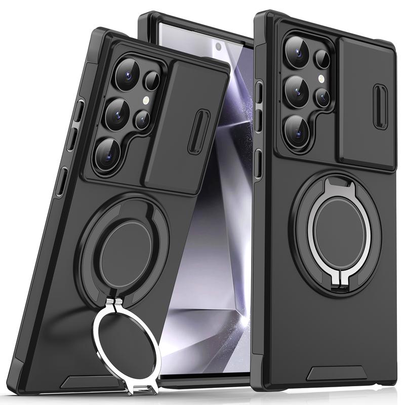 MagSafe Magnetic Ring Slide Camera Lens Shield Shockproof Case for Samsung Galaxy S26 Ultra