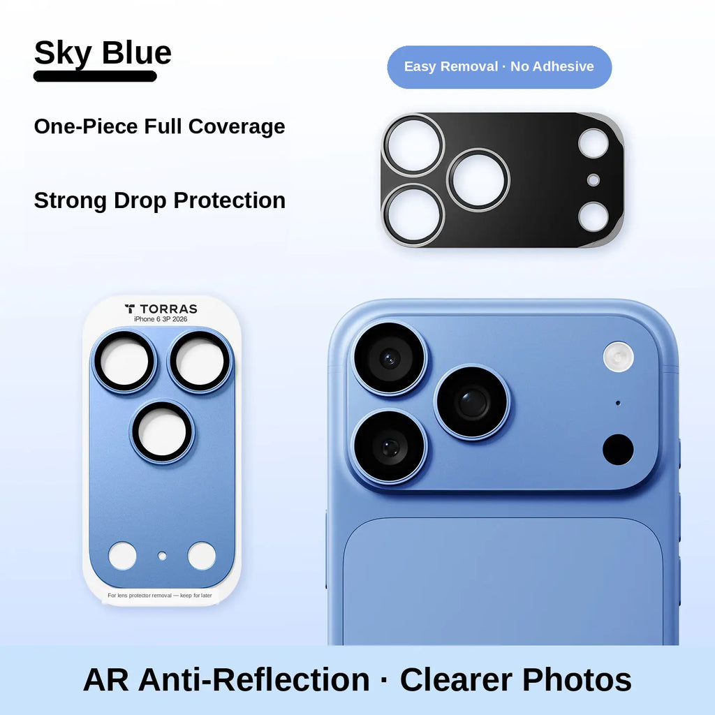 9H+ Tempered Glass Camera Lens & Module Protector for iPhone 17 Series – Shatterproof Cosmic Orange