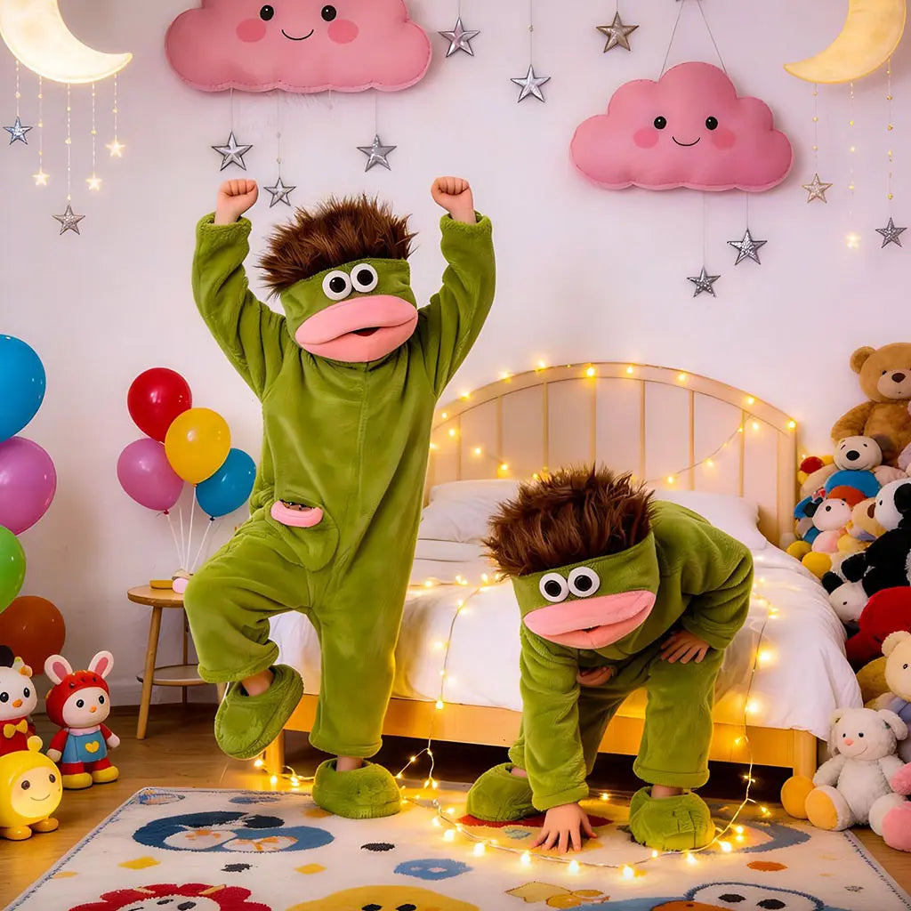 Msrlassn Cute Monster Pajamas Wearable Blanket Hoodie for Women Men, Oversize Soft Warm Cozy Pullover Home Loungewear Funny Pajamas Onesie, Father's Day Gift Perfect for Home Party Costume Halloween, One Size for Women Men