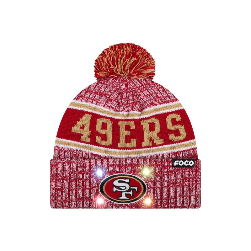 NFL Officially Licensed Team Color Warm Light up Pom Beanie