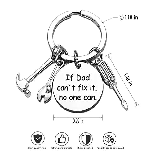Father's Day Keychain, Fashion Accessory with Hammer, Wrench, Screwdriver - Fathers Day Gift Ideas, Gifts for Him
