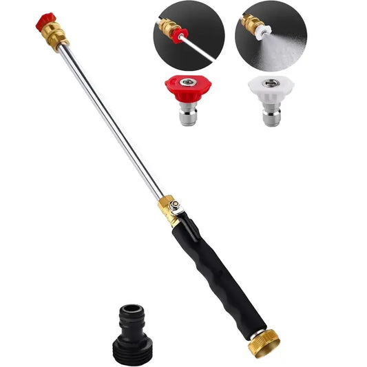 Hydro Jet Power Washer Wand | High Pressure Hose Nozzle with 2 Tips