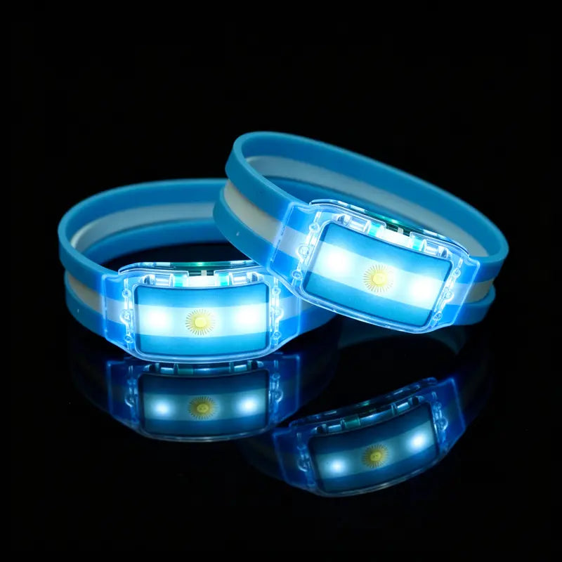 USA Flag LED Light-Up Bracelets (2-Pack)