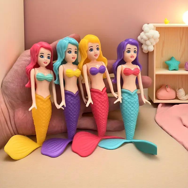 4 Counts Colorful Mermaid Dive Bath Toys, Fun Pool Swimming Game Set for Boys, Girls, Teens and Adults, Ideal for Pool Parties, Swimming Pool Sets